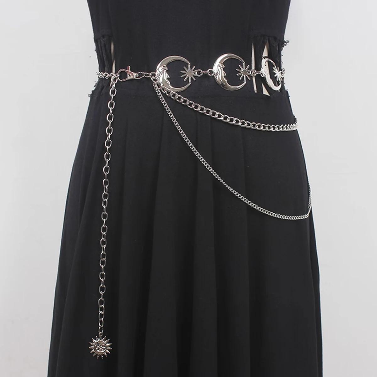 Mode Vintage or chaîne ceinture femme Goth lune métal concepteur ceintures pour femmes de haute qual