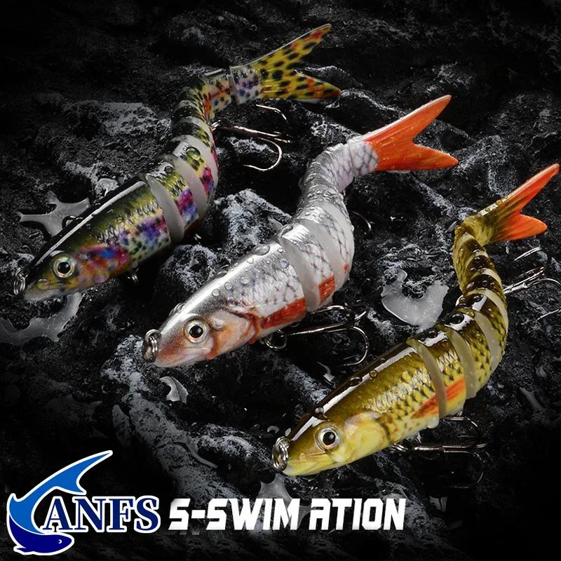 Leurres de pêche multi-articulés Swimbait manivelle appât lent coulant bionique appât artificiel eau