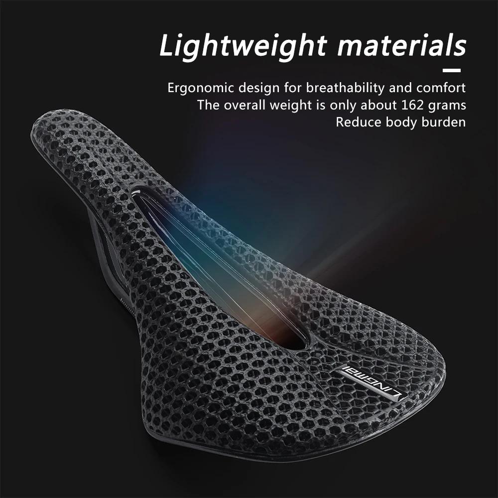LINGMAI selle ultralégère entièrement en carbone imprimé en 3D 162g siège de vélo route vtt sièges d