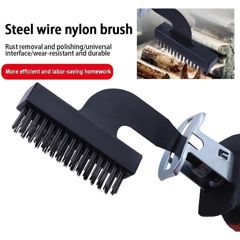 Brosse de nettoyage électrique universelle en fil de nylon pour scie alternative, pour le décapage d