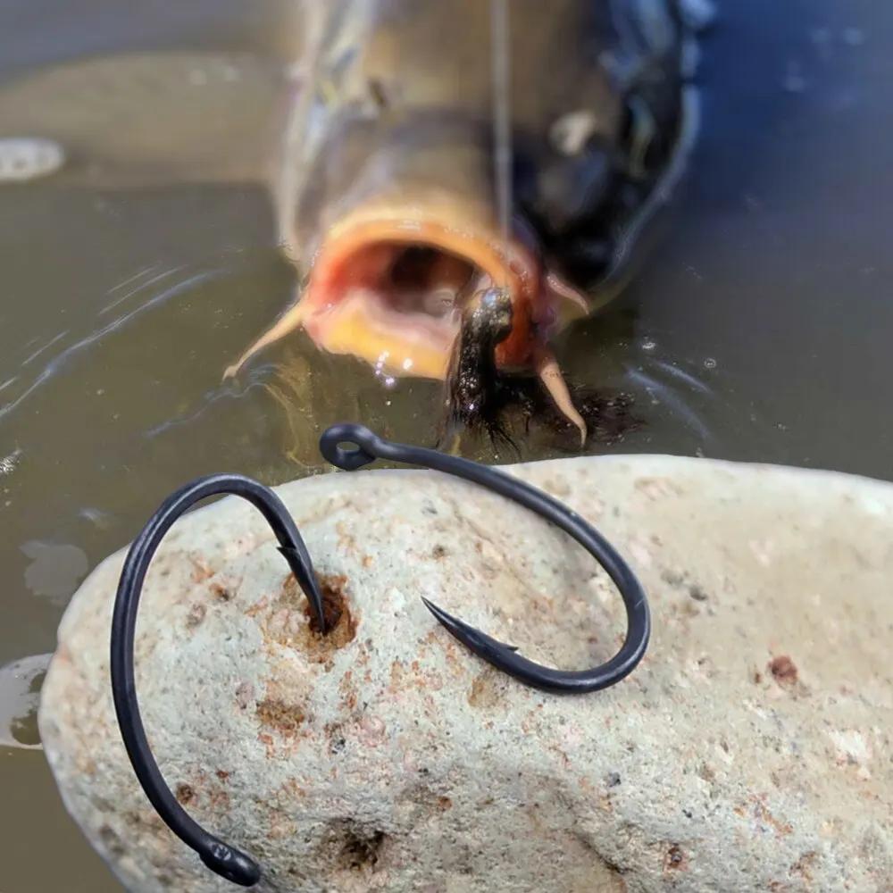 Hirisi-Hameçons de pêche à la carpe, crochets barbelés en acier à haute teneur en carbone, livraison