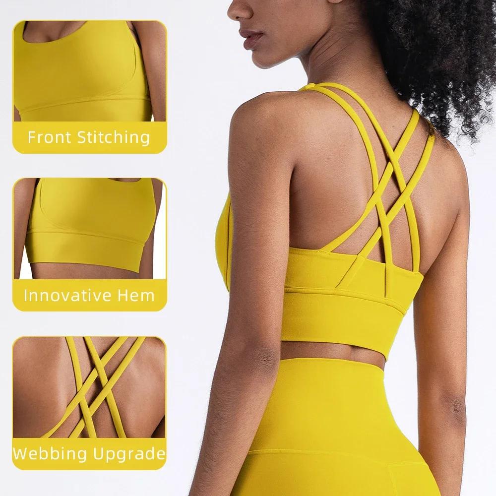 Soutien-gorge sport débardeur respirant femme - Haut court fitness yoga été mode dessus vêtements