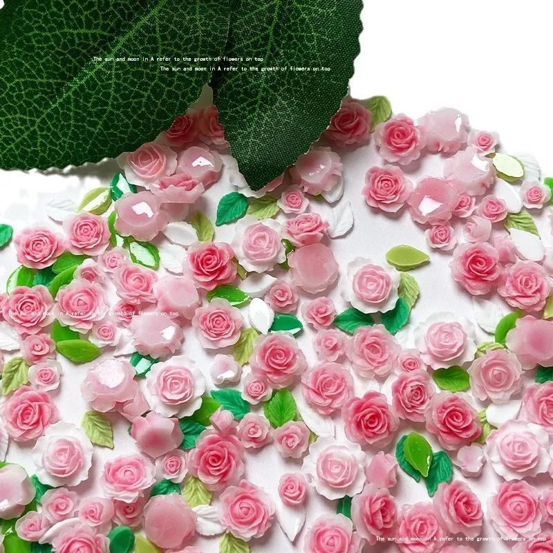 Breloques 3D Rose pour Nail Art, 50 pièces/20 pièces, résine camélia japonaise Kawaii, décorations e