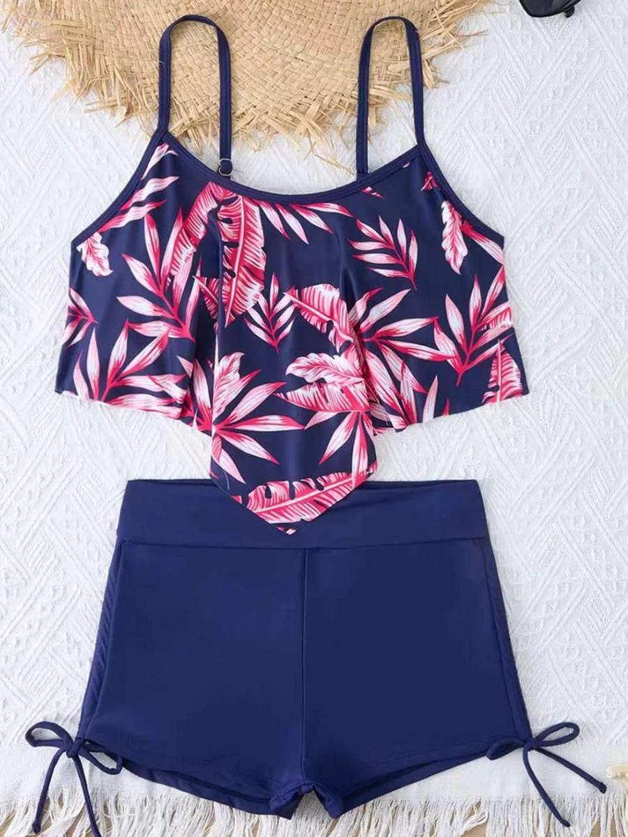 Ensemble Tankini Imprimé 2 Pièces 2026 – Maillot de Bain Sexy Taille Haute pour Femme – Tenue de Pla