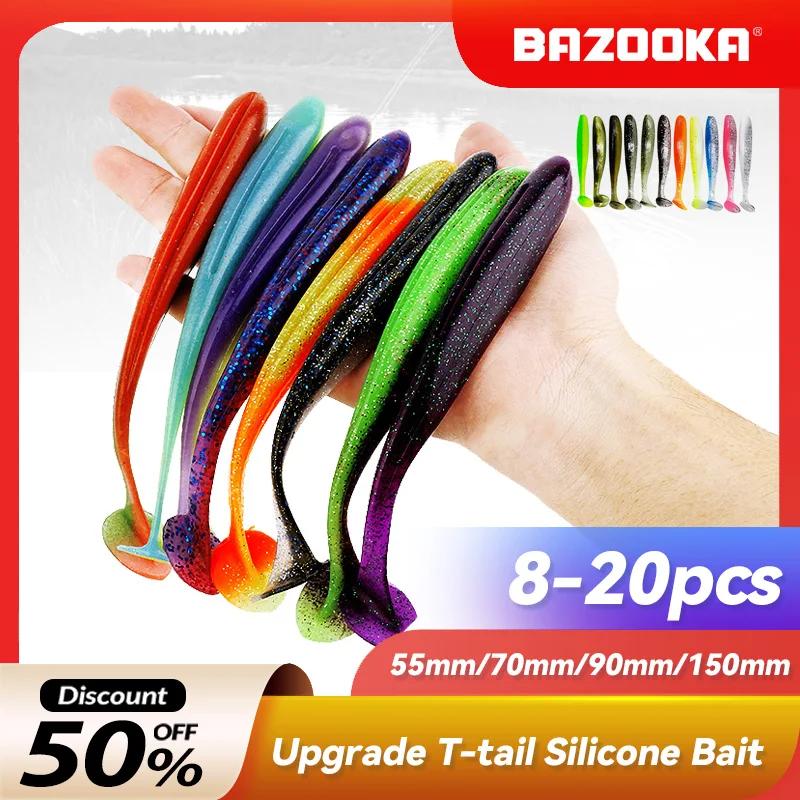 Bazooka Shad ver pêche leurre souple grand Silicone 90 100mm appât T queue facile méné Wobbler Swimb