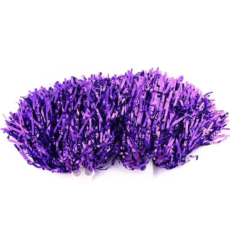 Pom-pom girl avec poignée, boules de joie, or, jaune, rose, rouge, vert, bleu, pour danse à la main,