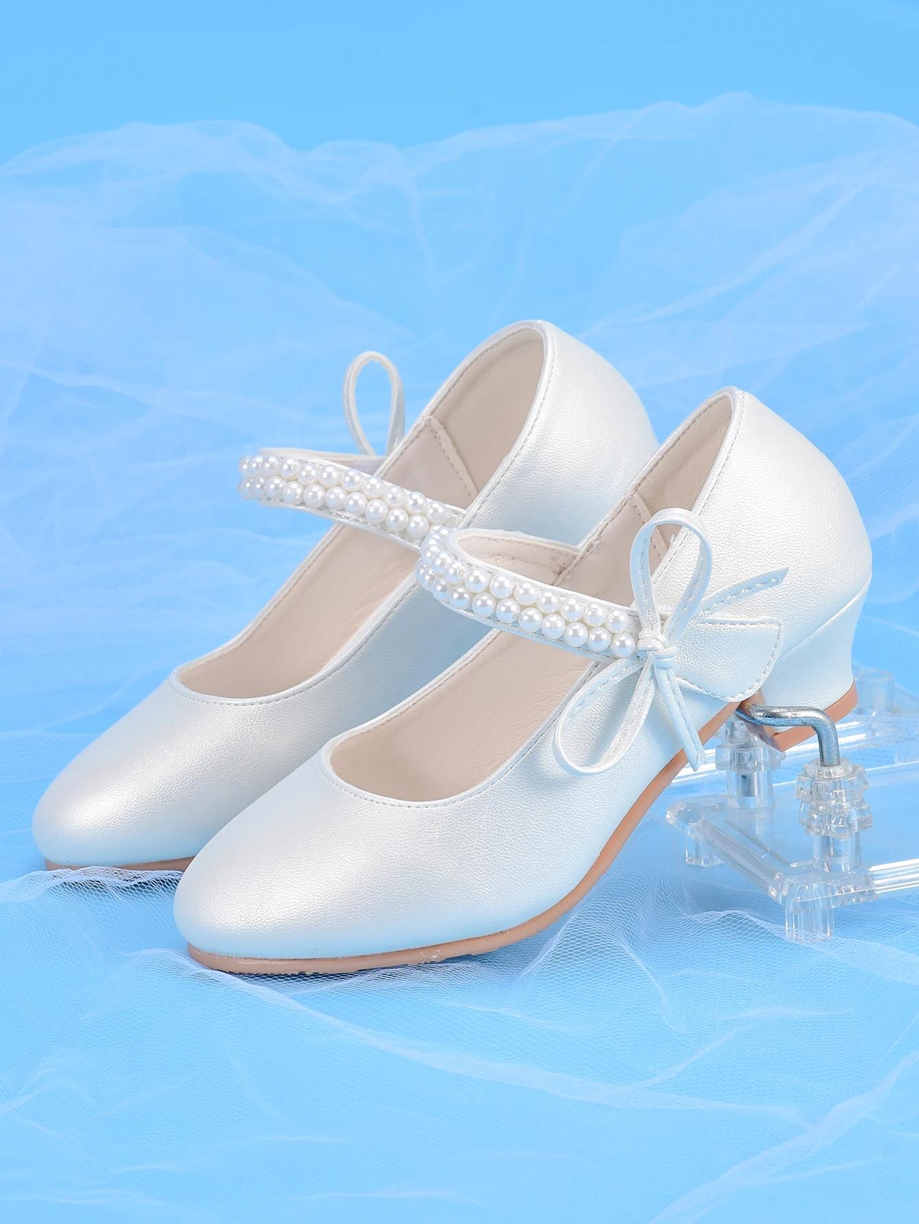 Talons hauts Princess Fashion pour filles, blancs, idéaux pour les robes, les spectacles, les fêtes