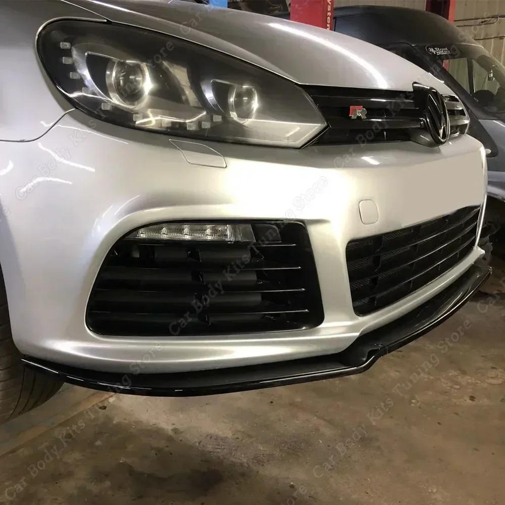 Pour Volkswagen Golf 6 MK6 R R20 2008-2013 noir brillant ABS voiture pare-chocs avant séparateur lèv