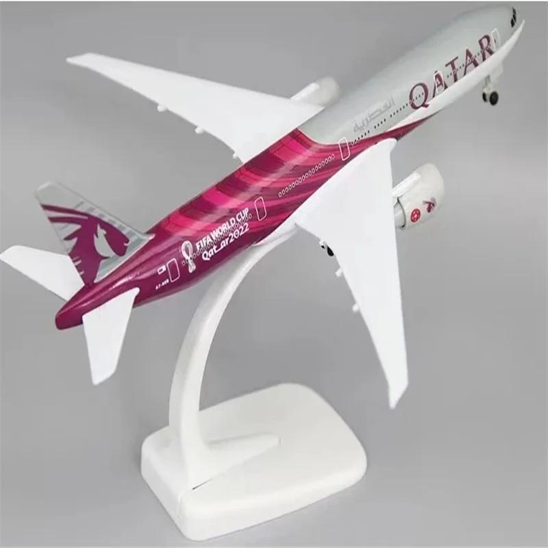Air Qatar en alliage métallique, modèle d'avion moulé sous pression, roues d'avion lavables, engrena