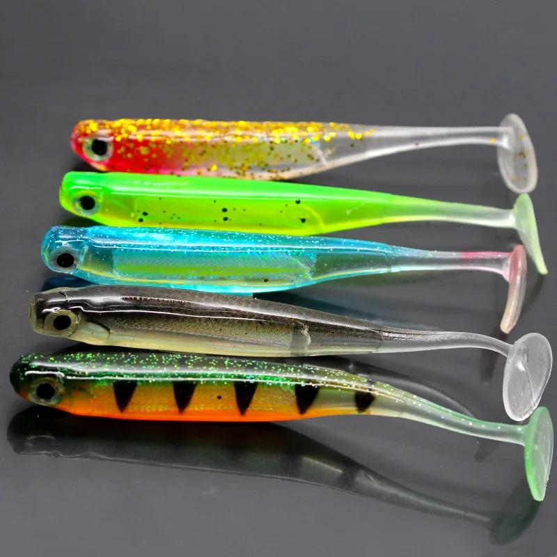 2 pièces/lot 7 cm/9 cm 2g/5g Wobbler leurre de pêche arc-en-ciel Shiner appât T queue bionique soupl