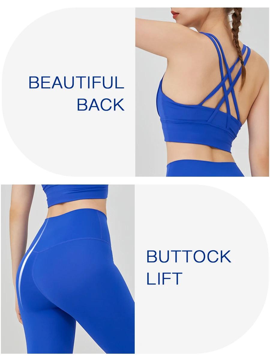 Costume de yoga 2 pièces pour femme avec soutien-gorge et leggings pour pilates et fitness