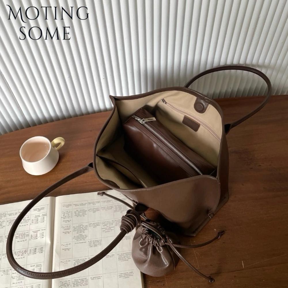 Motingsome grande capacité femmes sac nouveau luxe en cuir véritable sac à main et sac à main pochet
