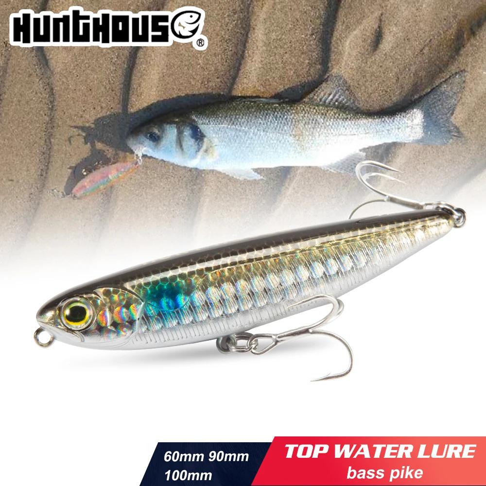 Hunthouse flottant Topwater crayon leurre de pêche 60mm 90mm 100mm Surface dur appât WTD eau salée p