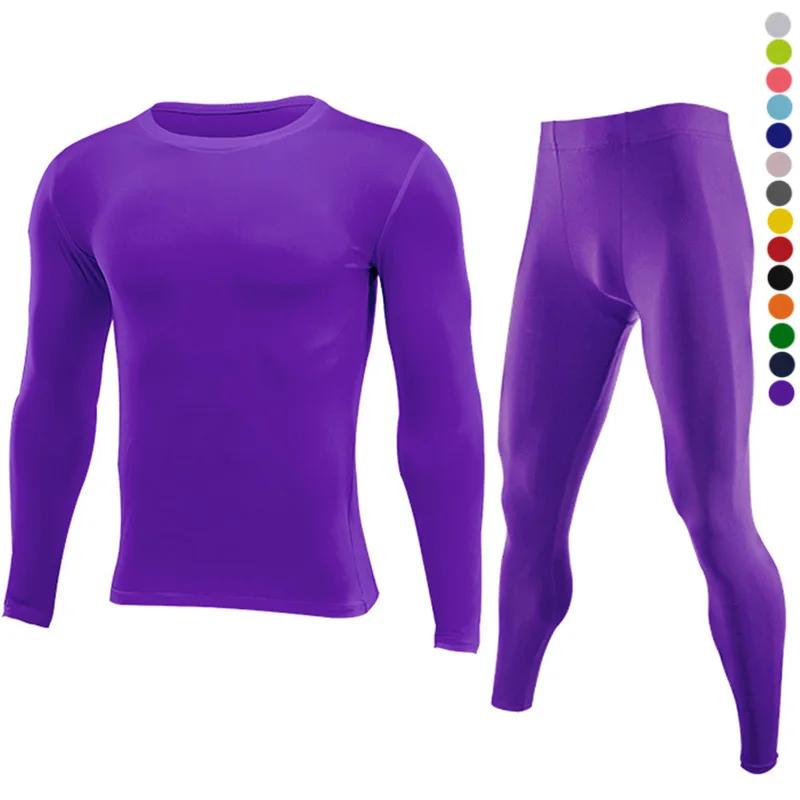 Ensemble fitness Dean M pour homme - Long tee et leggings collants pour sport outdoor et intérieur