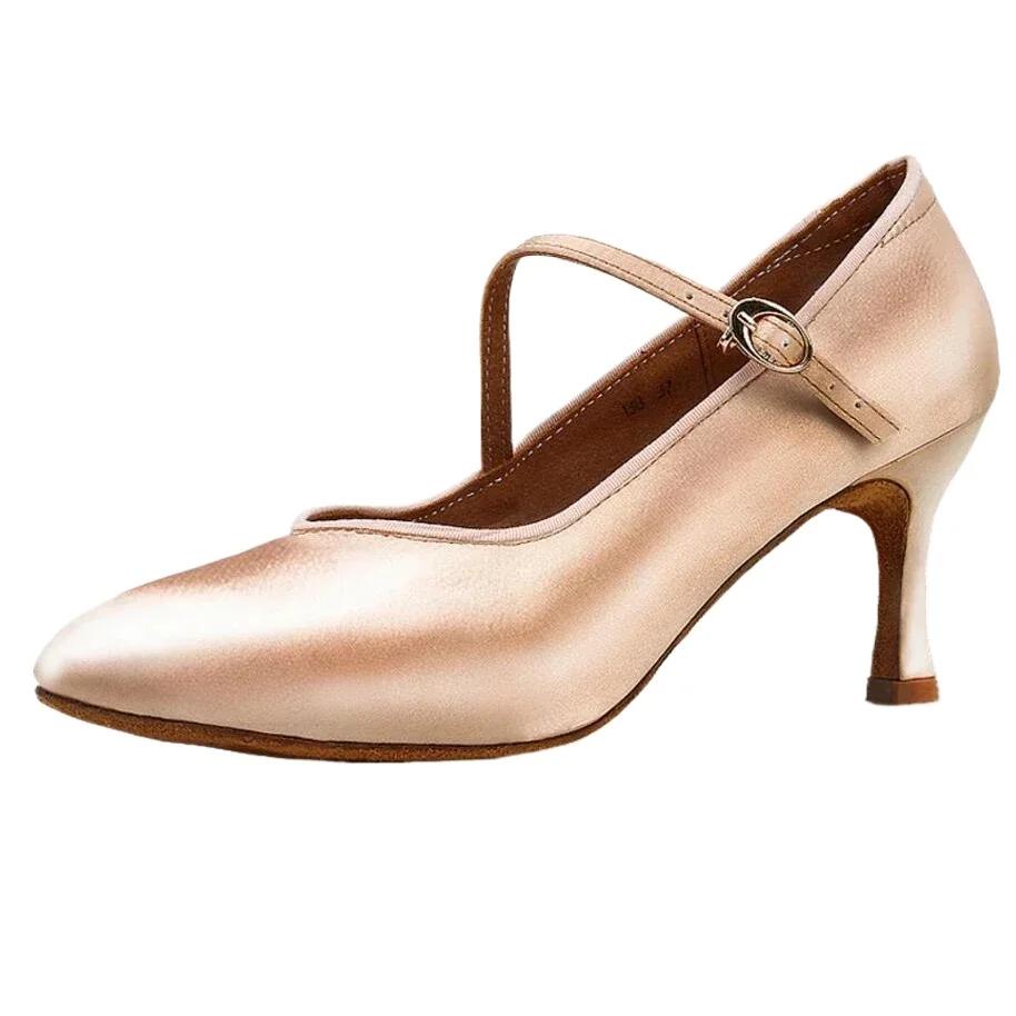 Chaussures danse standard femmes talons hauts : satin salon valse quickstep moderne