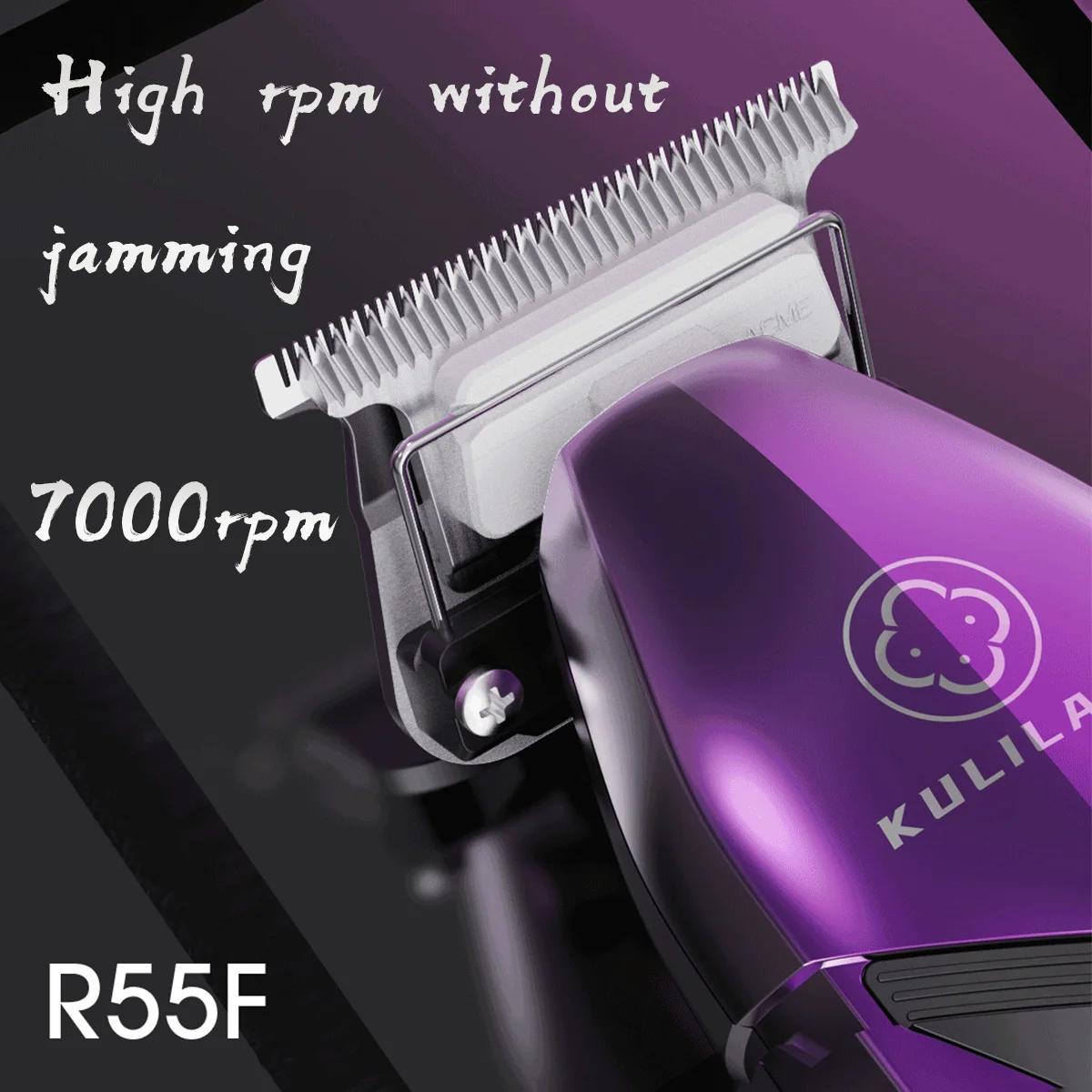 KULILANG-Tondeuse à cheveux électrique professionnelle R55F, 7200 tr/min, 0 pas réglable, lame GTX,