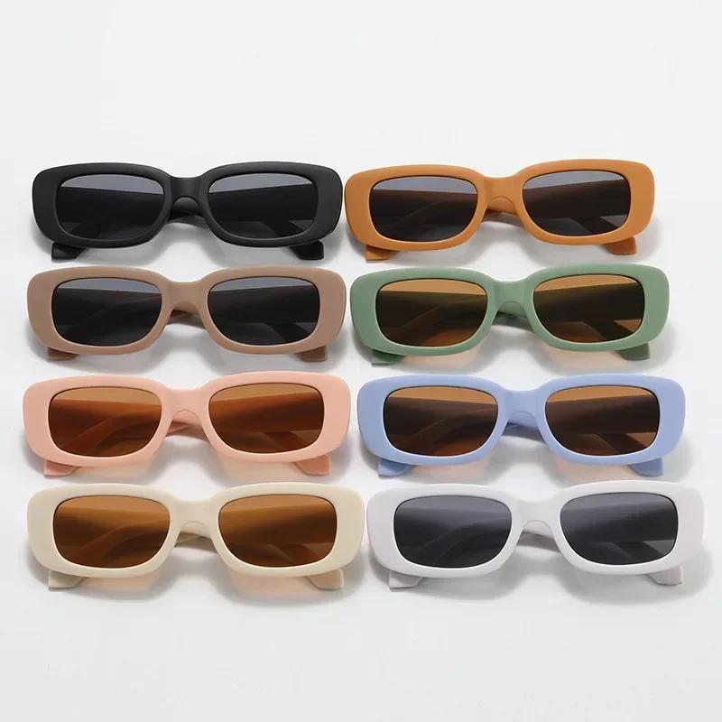 Enfants mignon Vintage givré Rectangle lunettes de soleil en plein air filles garçons doux lunettes