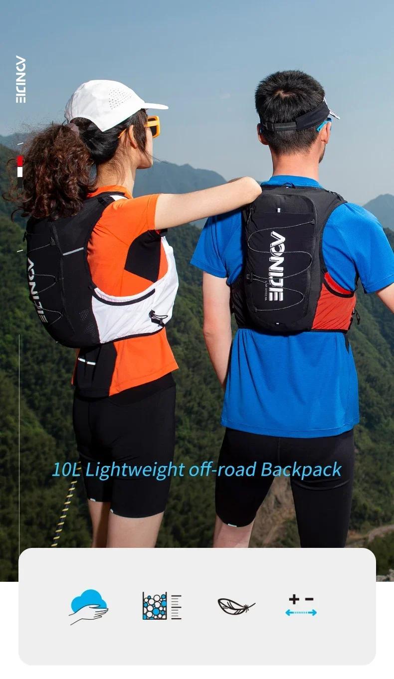 Sac à dos AONIJIE C9116 10L unisexe - Léger et hydratant pour course et randonnée tout-terrain