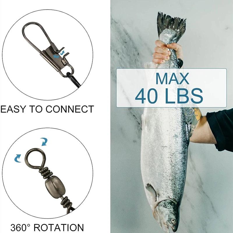 100/50/30/10 pièces Anti-morsure ligne de pêche en acier fil d'acier Leader avec accessoire de pêche