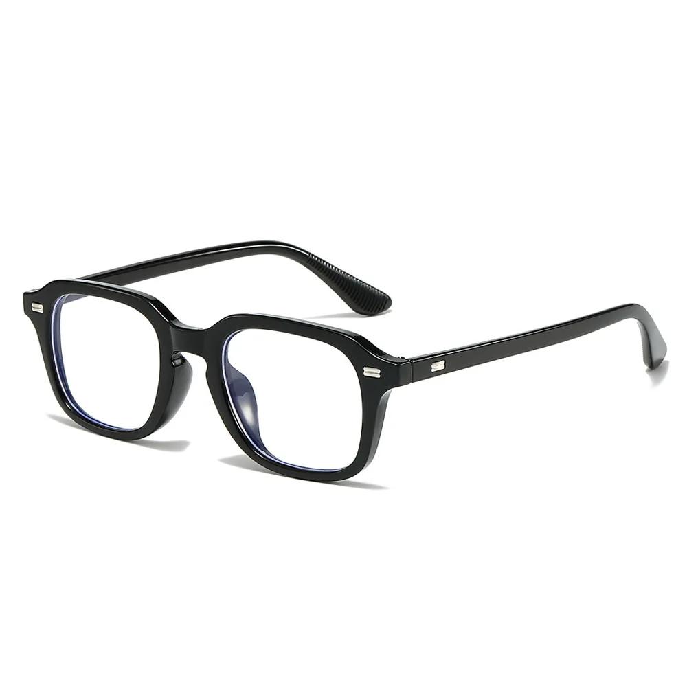 Lunettes carrées bloquant la lumière bleue pour hommes et femmes, unisexe, Rivets transparents, Anti