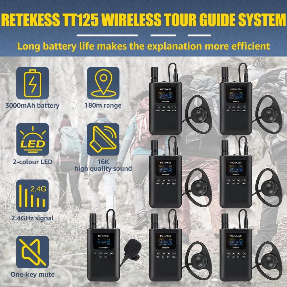 RETEKESS TT125 Système de visite guidée Système de visite guidée Whisper Guide radio pour excursions