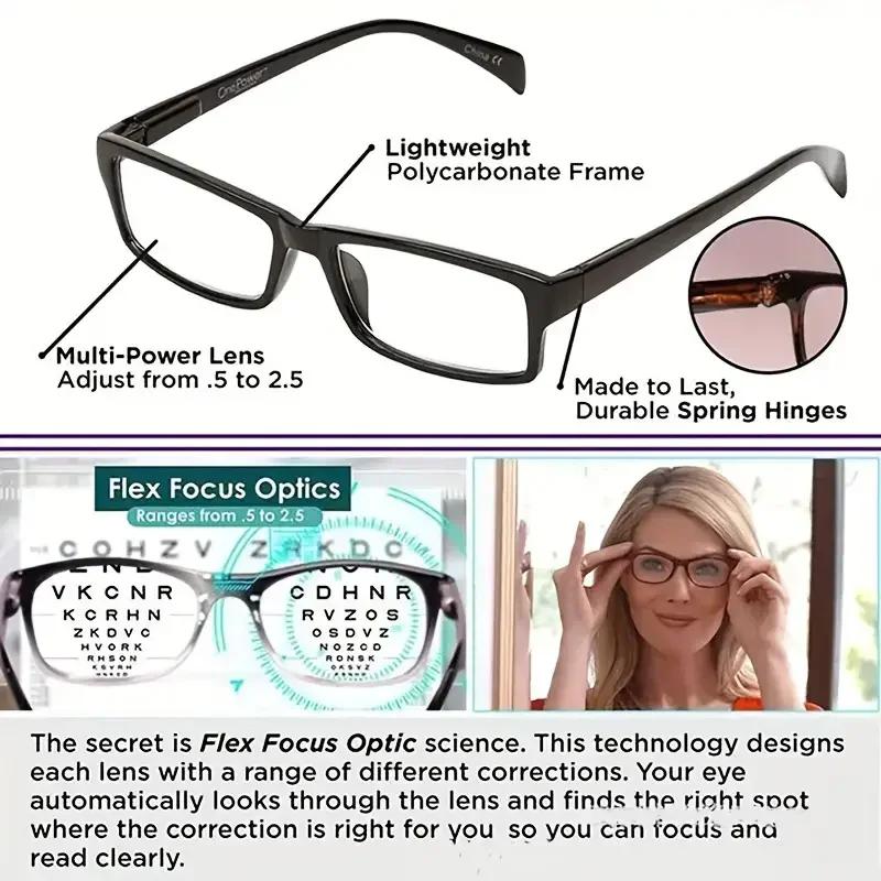 Nouvelles lunettes de lecture multifocales femmes hommes lunettes bifocales à réglage automatique po