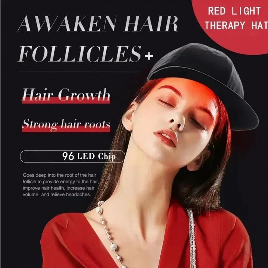 Chapeau de thérapie à la lumière rouge avec 96 perles de lampe, capuchon professionnel pour la crois