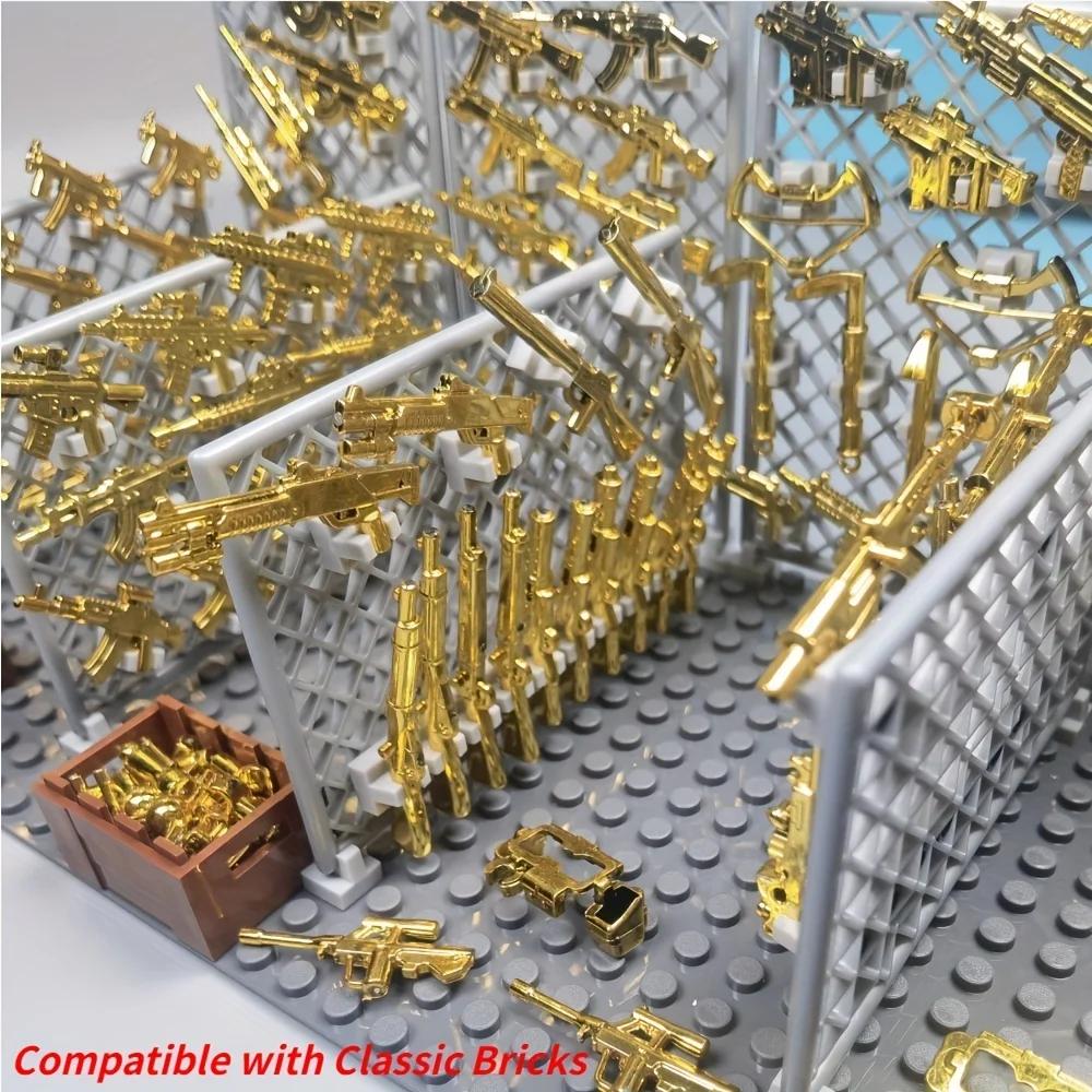 MOC armes militaires blocs de construction pièces compatibles classique armée pistolet accessoires b