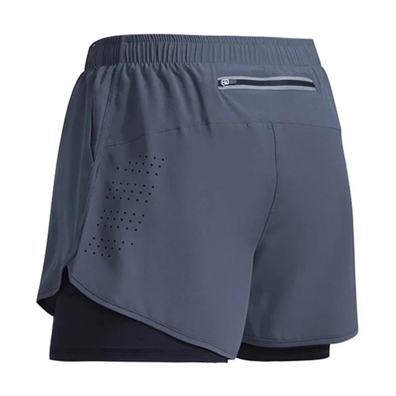 Nouveaux Shorts de Sport hommes vêtements de Sport 2 en 1 pantalons courts Double pont bas de plage