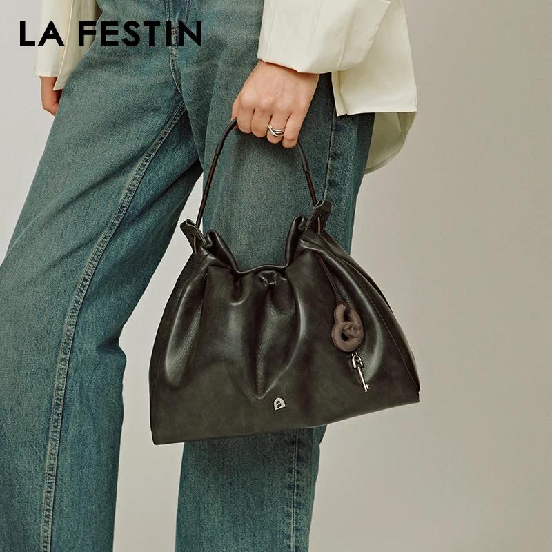 LA FESTIN-Sac à Main en Cuir pour Femme, Marque Originale, Bandoulière, Grande Capacité, Nouvelle Mo