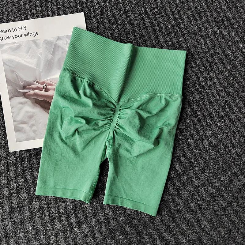 Short de Yoga sans couture pour femmes, short d'entraînement taille haute, butin Sexy, contrôle du v