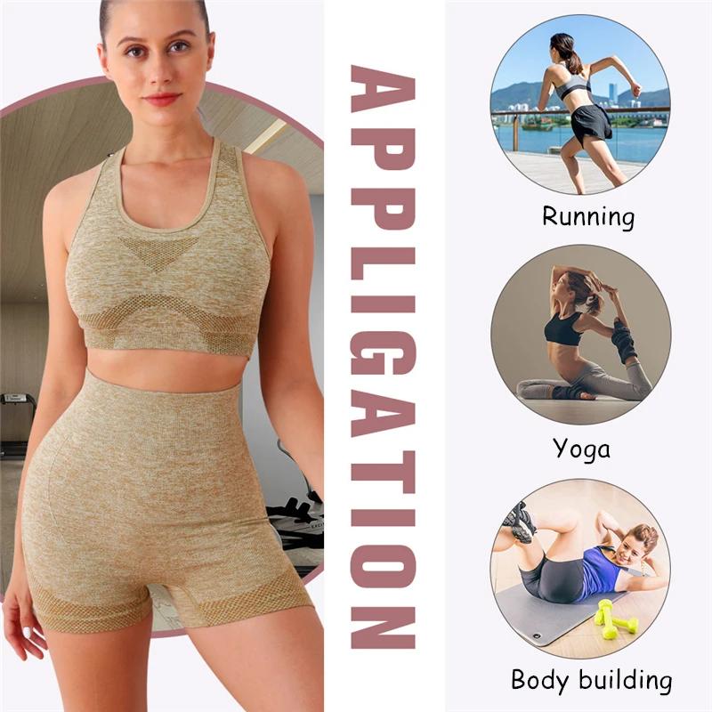 Ensemble de Yoga 2 pièces sans couture pour femmes, vêtements d'entraînement, de gymnastique, Fitnes