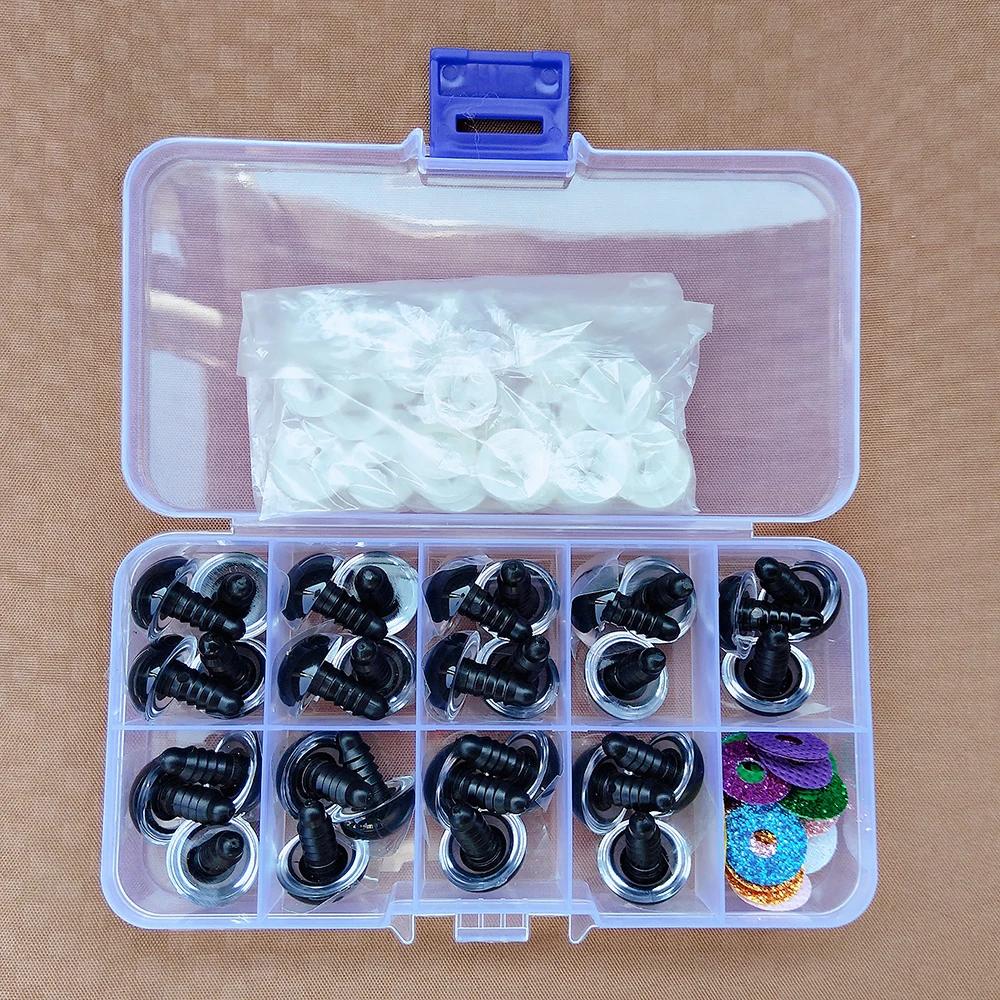 Yeux de sécurité en plastique à paillettes 3D, 30 pièces, pour jouets au Crochet, Amigurumi, artisan