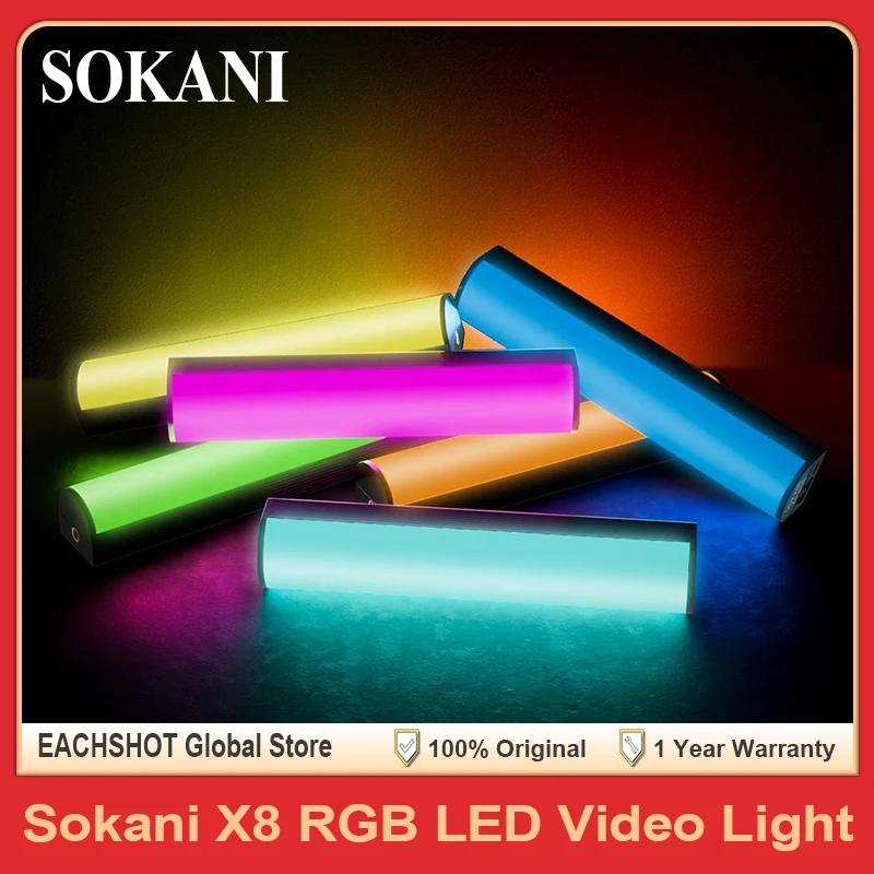 Sokani X8 RGB LED bâton vidéo baguette portative photographie éclairage APP contrôle Mini Tube lumiè