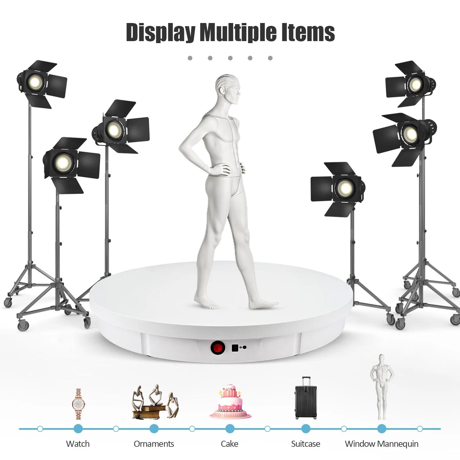 CNCBSR Présentoir rotatif électrique 52 cm 360 ° Kit de plateau tournant, porte-bijoux pour photog