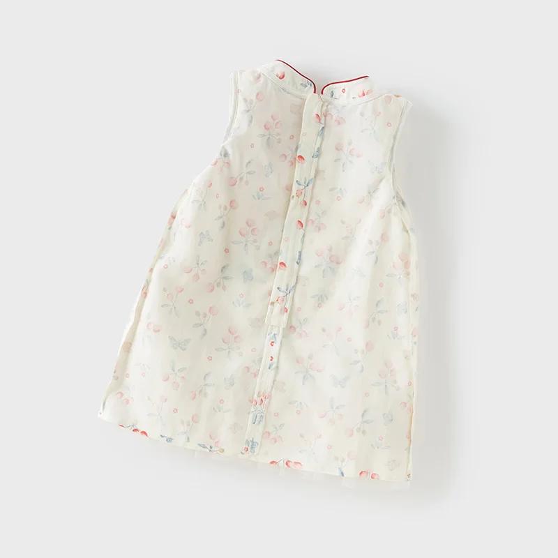 Dave Bella robes pour enfants printemps automne filles douce maille jupe Style chinois vêtements d'e