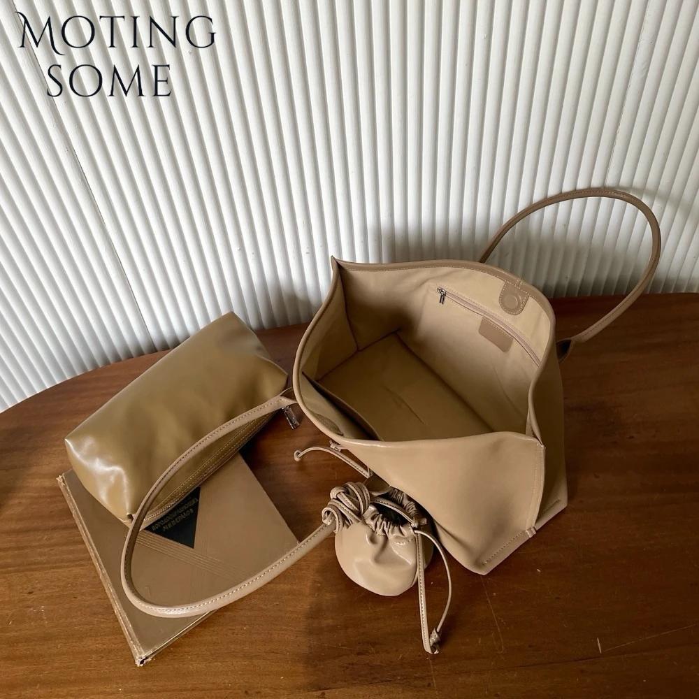 Motingsome grande capacité femmes sac nouveau luxe en cuir véritable sac à main et sac à main pochet