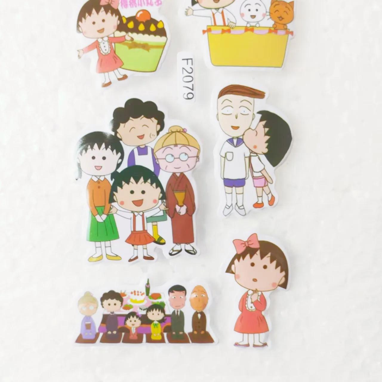 Autocollants Chibi Moruku Han, 6 pièces, dessin animé japonais, papeterie pour carnet de notes, Scra