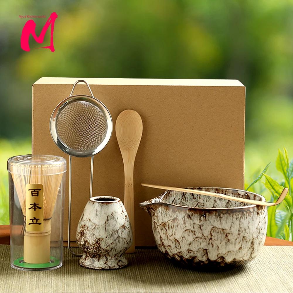 Service à thé Matcha japonais, fouet en bambou sûr, cuillère à café, bol Matcha, support de fouet Ma