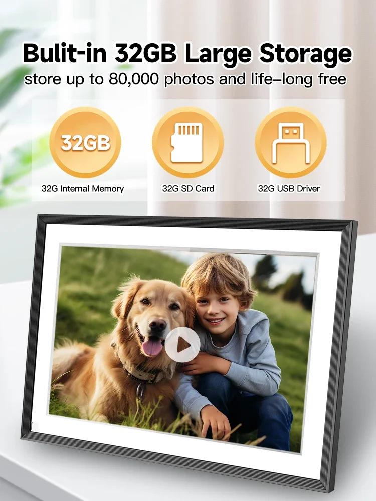 Cadre Photo numérique WiFi de 10.1 pouces, cadre Photo numérique intelligent Cloud HD 1280x800IPS, s