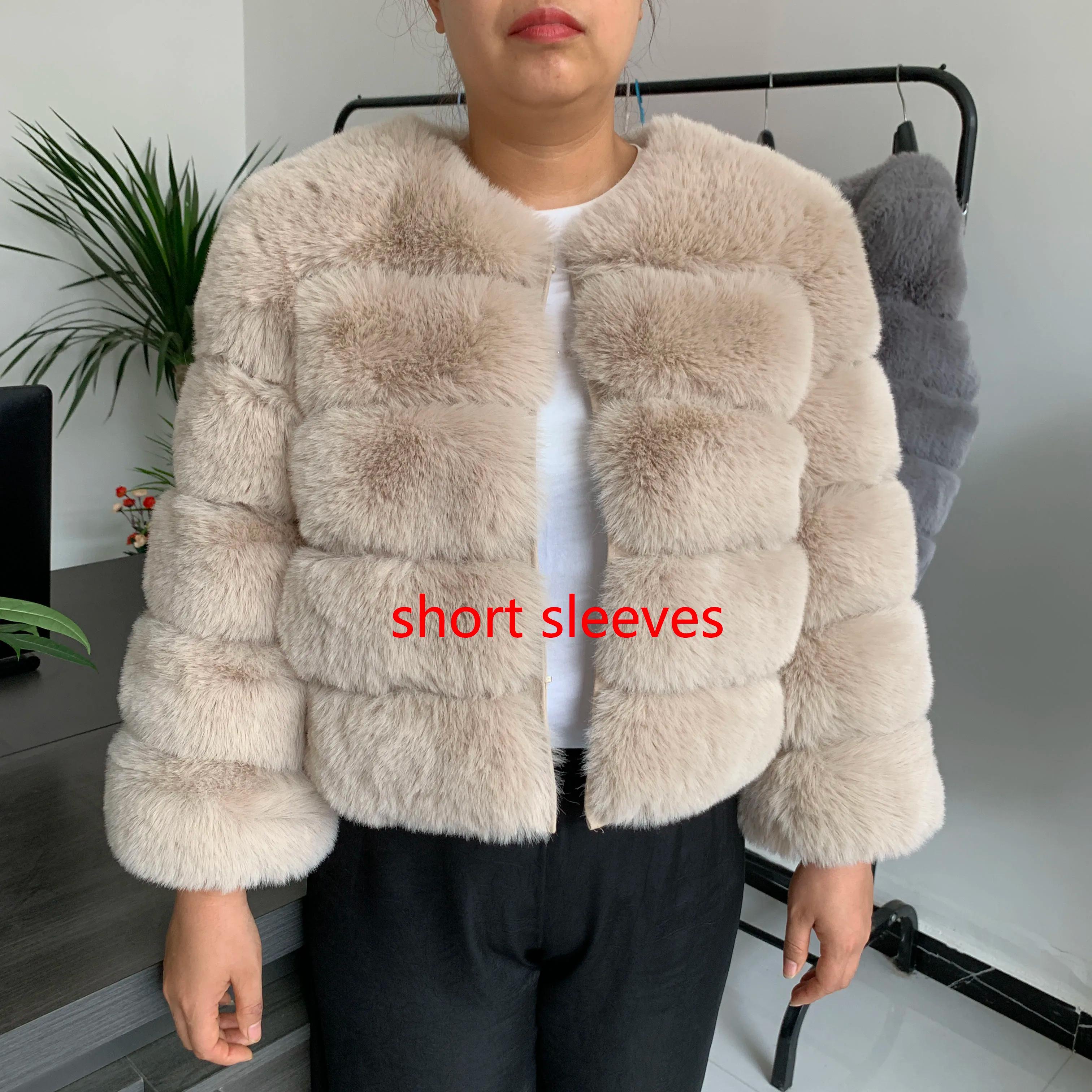 Manteau en fausse fourrure pour femme, super chaud, automne-hiver, court, fausse fourrure de renard,