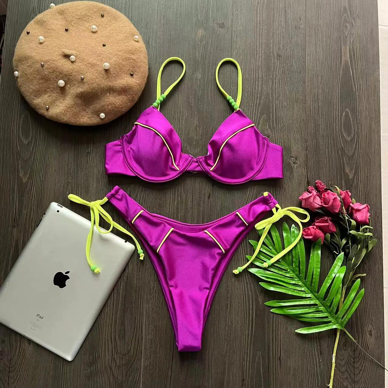 RUOTONGSEPT nouveau Sexy Push up Bikini ensemble maillot de bain femmes taille basse maillots de bai
