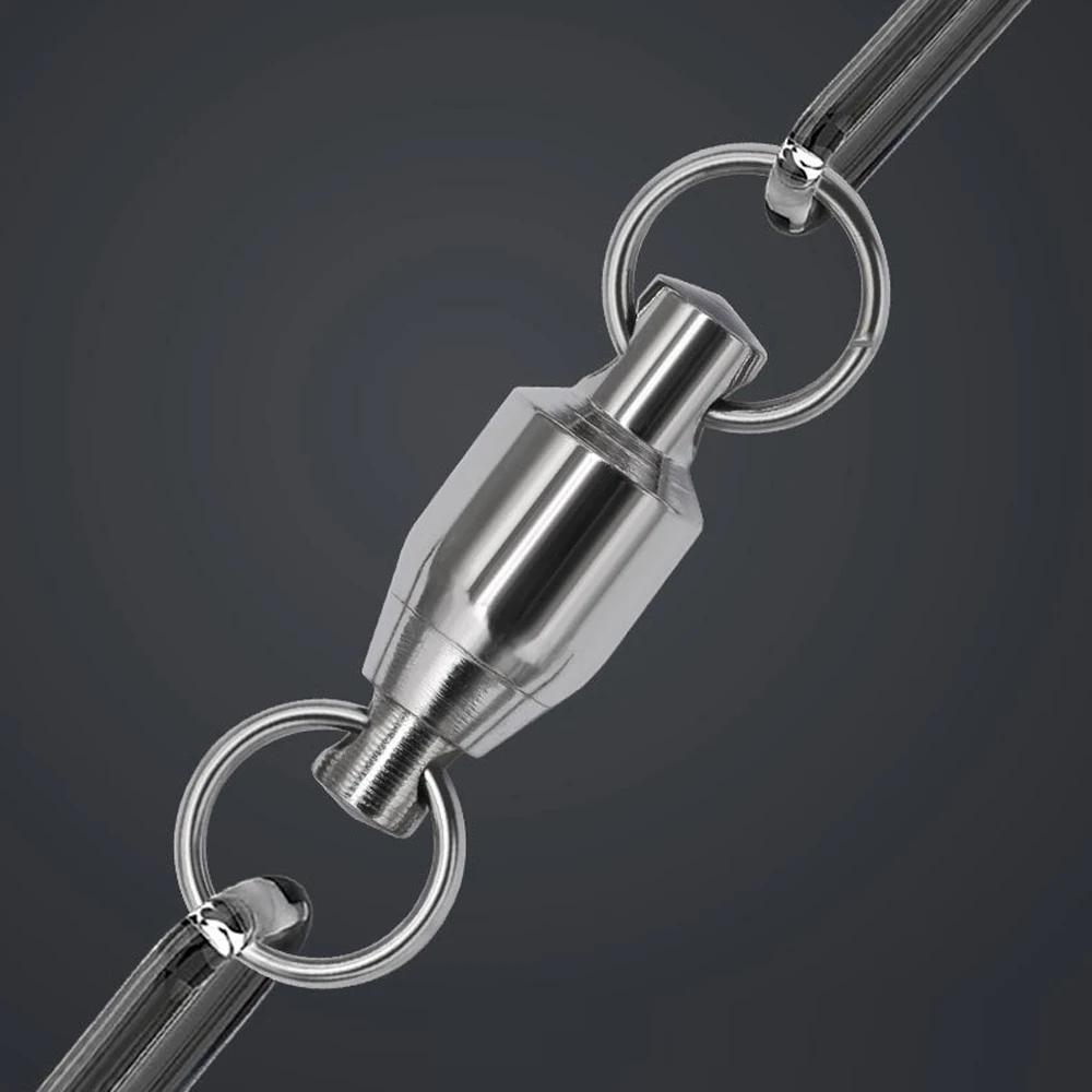 Chrdyuju-Émerillons de pêche à roulement en acier inoxydable, connecteur de baril, accessoires de pê