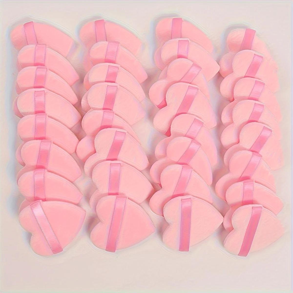 Ensemble de bouffées de poudre en velours cœur, 5 à 26 pièces, éponge floquée hypoallergénique pour