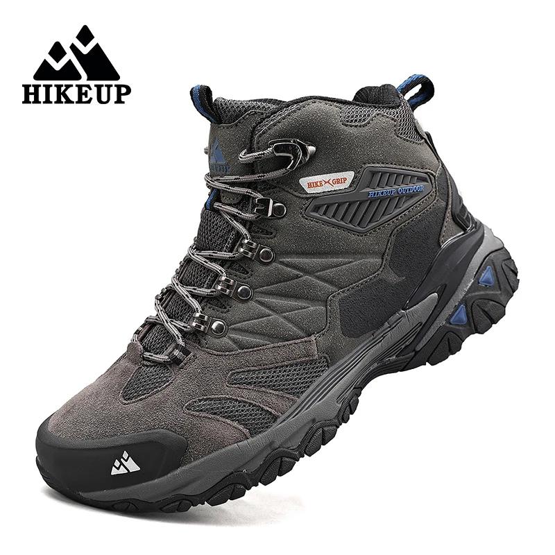 Bottes de randonnée homme imperméables en daim HIKEUP - Trekking, militaire et hiver extérieur