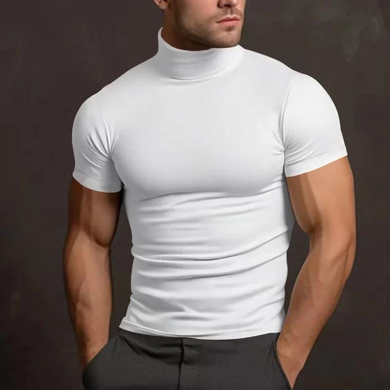 T-shirt homme sport col haut élastique séchage rapide pour course et gymnase - Confort optimal
