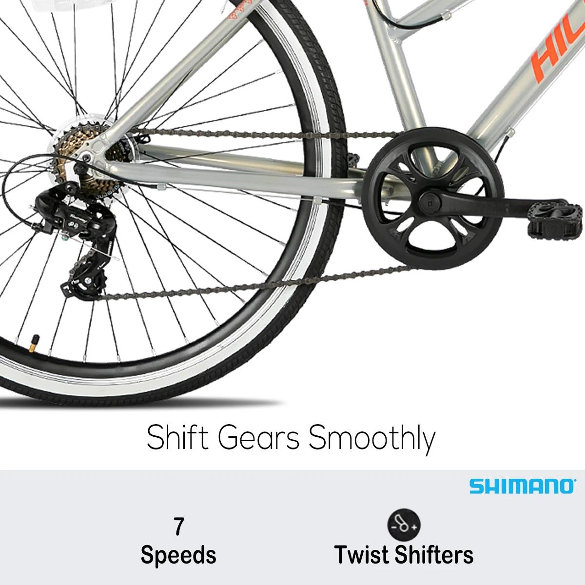 Hiland-Vélo Hybride avec Cadre en Aluminium pour Homme et Femme, Roues 700C, Vélo de Ville, Vélo de