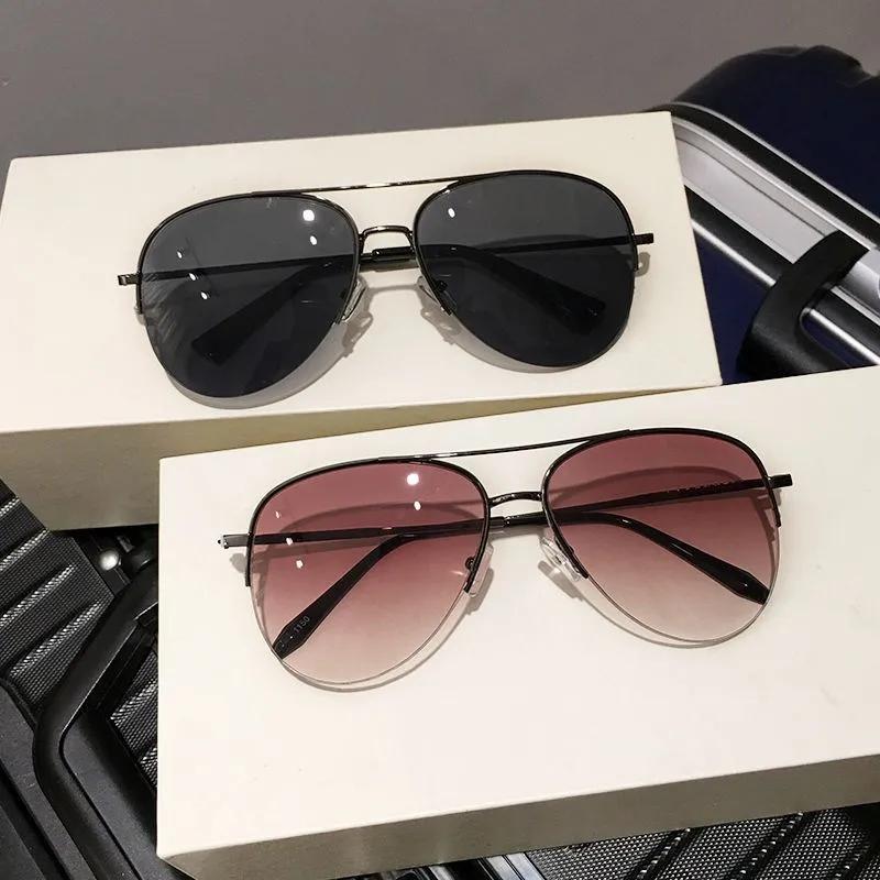 Nouveau Vintage pilote lunettes De soleil femmes hommes marque lunettes De soleil rondes femme lunet