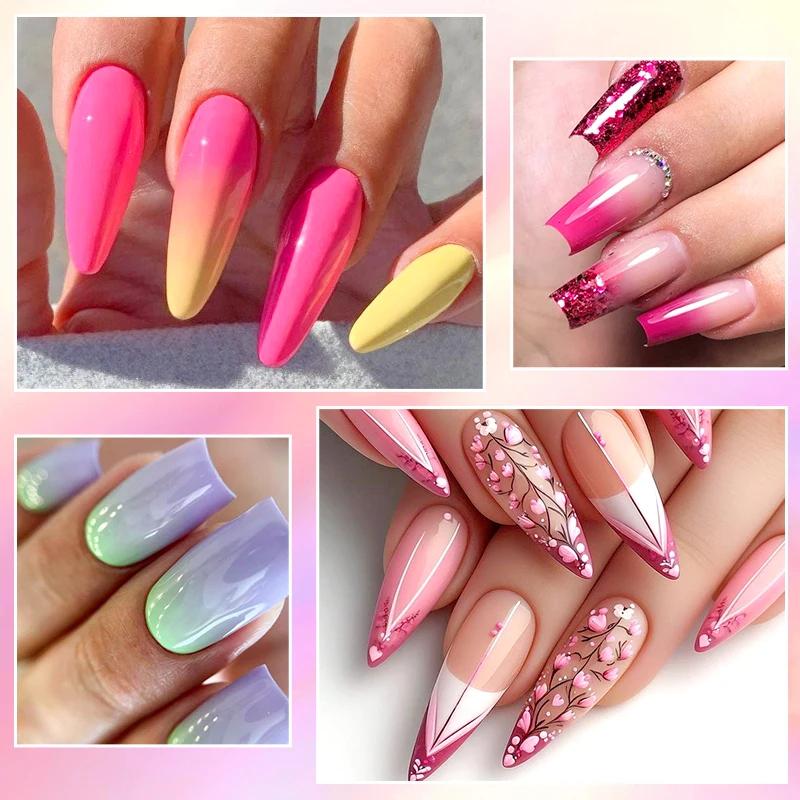 MSRUIOO 6 pièces nu rose Gel vernis à ongles ensemble paillettes coloré Semi Permanent UV Gel Kits b