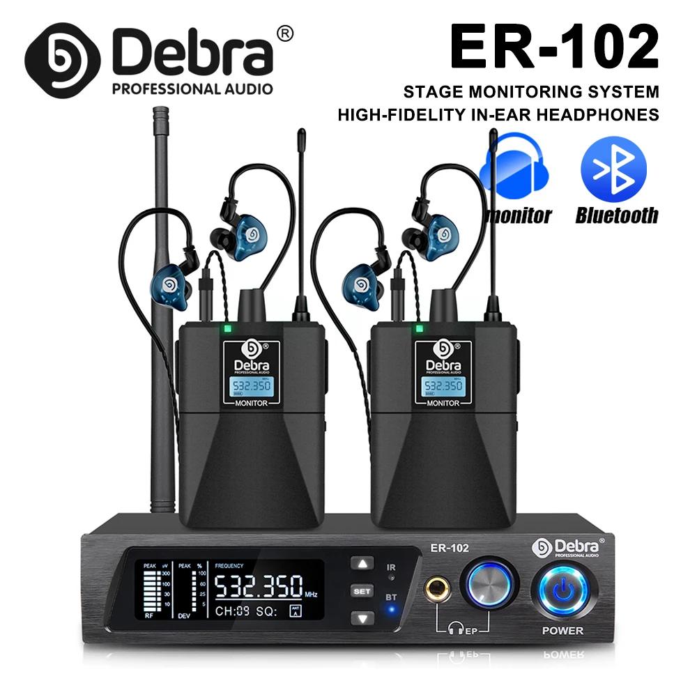 Debra ER-102 UHF canal unique dans l'oreille moniteur de scène système sans fil avec émetteur Multip